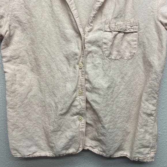 J. Crew Linen Blend Coastal Girl Lagenlook Summer Contemporary Classic Top Sz XS - Picture 3 of 8